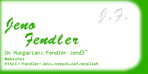 jeno fendler business card